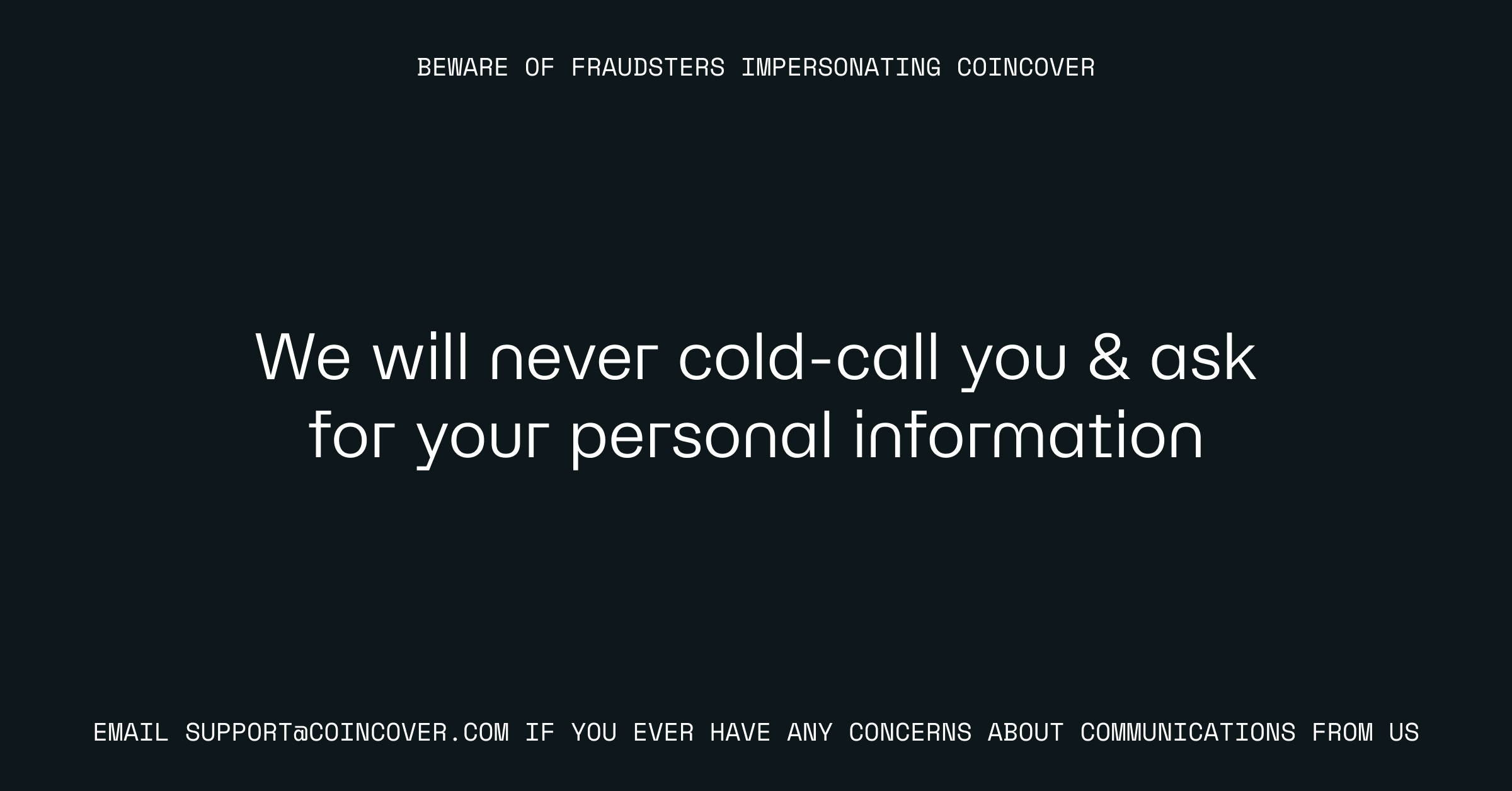 Beware of fraudsters impersonating CoinCover